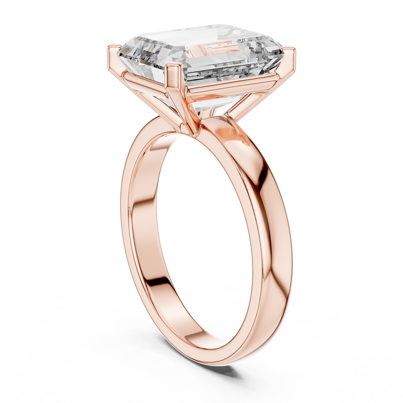 Aurelia Emerald Cut Diamond Solitaire Ring detail