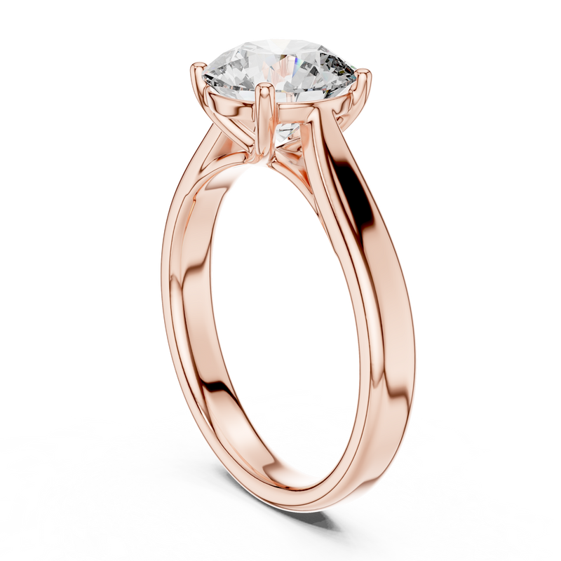 Elara Round Brilliant Diamond Twist Solitaire Ring detail