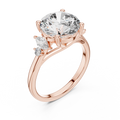 Seraphina Round Brilliant & Marquise Diamond Three Stone Ring