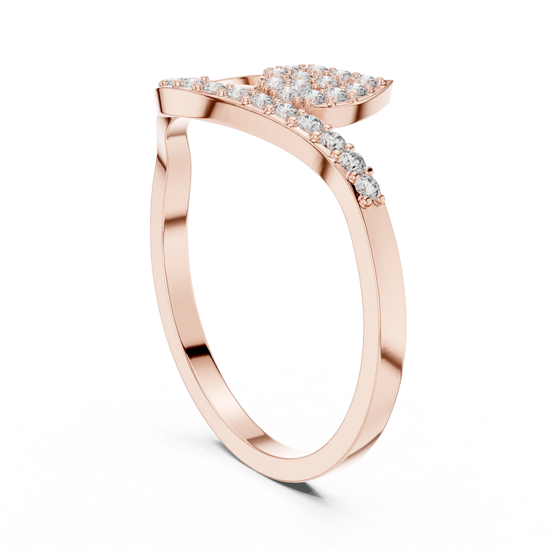 Elara Diamond Leaf Ring detail