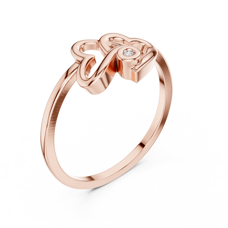 Amora Diamond Heart Ring detail