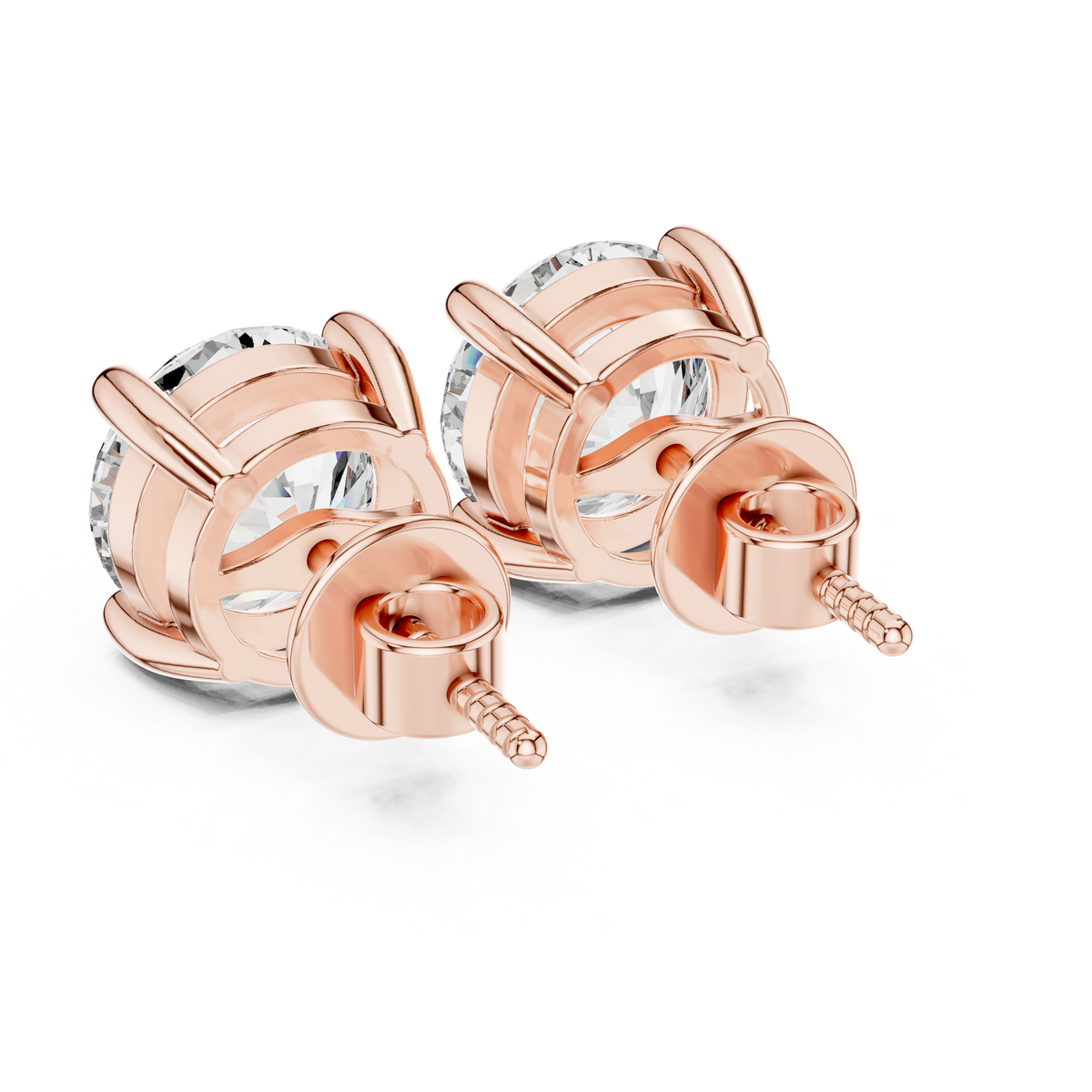 Classic Round Diamond Stud Earrings
