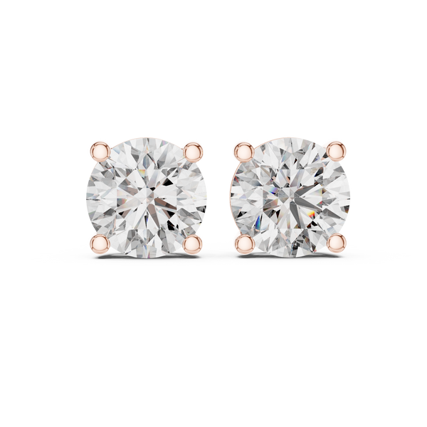 Classic Round Diamond Stud Earrings