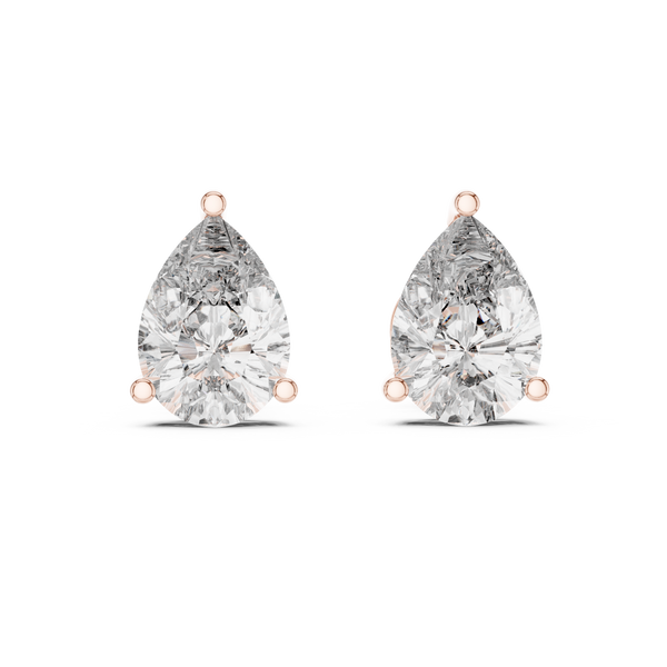 Pear Diamond Solitaire Stud Earrings