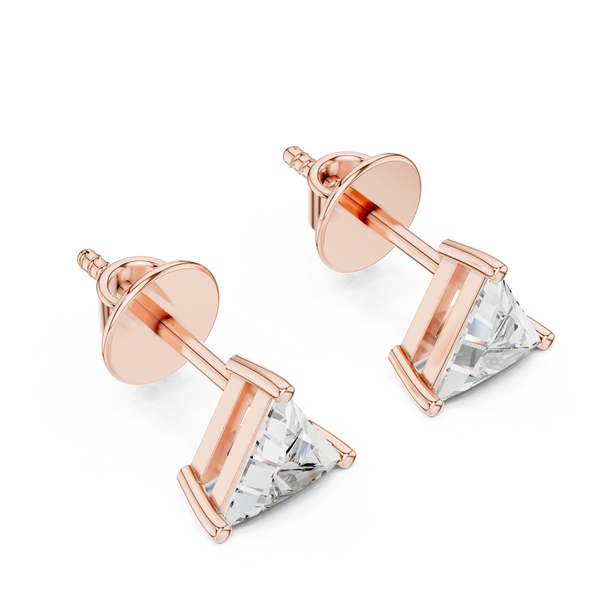 Trillion Diamond Solitaire Stud Earrings