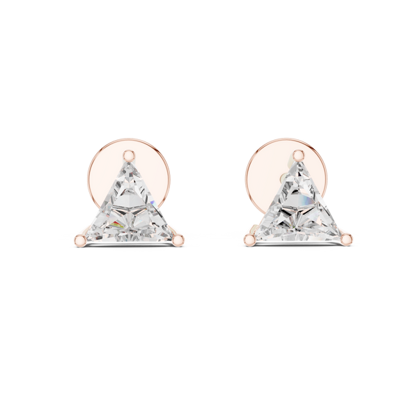 Trillion Diamond Solitaire Stud Earrings