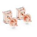 Emerald Cut Diamond Solitaire Stud Earrings