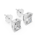 Emerald Cut Diamond Solitaire Stud Earrings