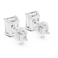 Emerald Cut Diamond Solitaire Stud Earrings