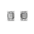 Emerald Cut Diamond Solitaire Stud Earrings