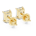 Emerald Cut Diamond Solitaire Stud Earrings