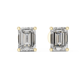 Emerald Cut Diamond Solitaire Stud Earrings