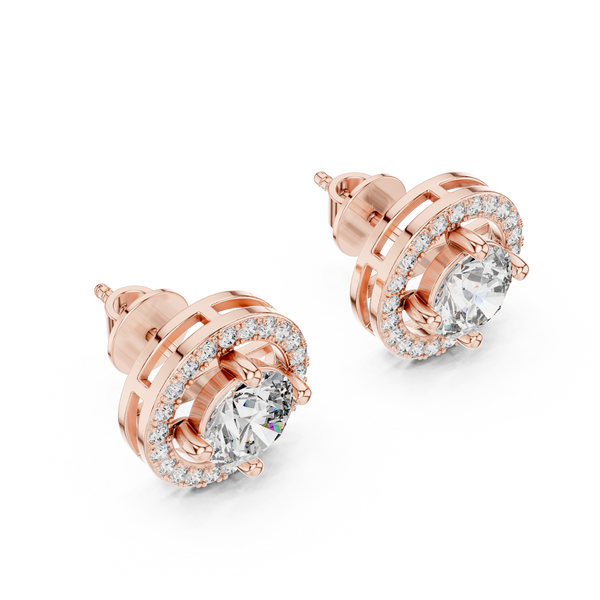 Diamond Halo Stud Earrings