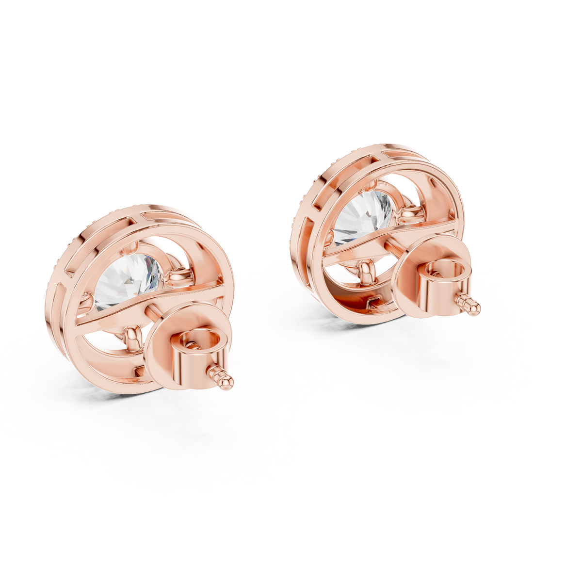 Diamond Halo Stud Earrings