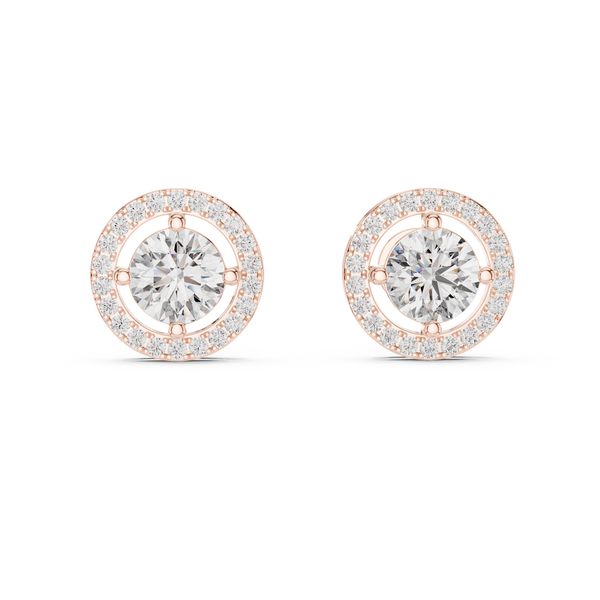 Diamond Halo Stud Earrings