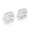 Double Halo Cushion Diamond Stud Earrings