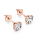 Elara Round Brilliant Diamond Solitaire Stud Earrings