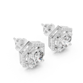 Celestia Round Brilliant Diamond Hexagonal Halo Stud Earrings