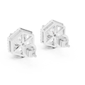 Celestia Round Brilliant Diamond Hexagonal Halo Stud Earrings