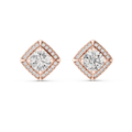 Aurelia Round Brilliant Diamond Cushion Halo Stud Earrings