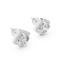 Aurelia Round Brilliant Diamond Cushion Halo Stud Earrings