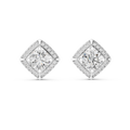 Aurelia Round Brilliant Diamond Cushion Halo Stud Earrings