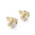 Aurelia Round Brilliant Diamond Cushion Halo Stud Earrings