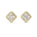 Aurelia Round Brilliant Diamond Cushion Halo Stud Earrings