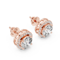 Elara Round Brilliant Diamond Halo Stud Earrings