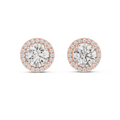 Elara Round Brilliant Diamond Halo Stud Earrings