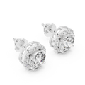 Elara Round Brilliant Diamond Halo Stud Earrings