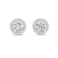 Elara Round Brilliant Diamond Halo Stud Earrings