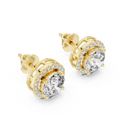 Elara Round Brilliant Diamond Halo Stud Earrings