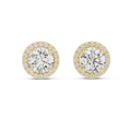 Elara Round Brilliant Diamond Halo Stud Earrings