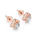 Seren Round Brilliant Diamond Sculpted Four-Petal Stud Earrings