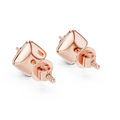 Seren Round Brilliant Diamond Sculpted Four-Petal Stud Earrings