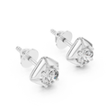Seren Round Brilliant Diamond Sculpted Four-Petal Stud Earrings