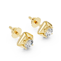 Seren Round Brilliant Diamond Sculpted Four-Petal Stud Earrings