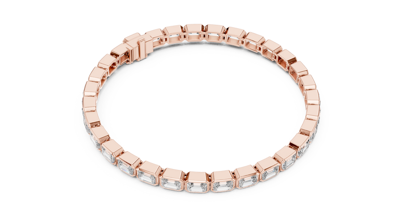 Lumière Emerald Cut Diamond Tennis Bracelet detail