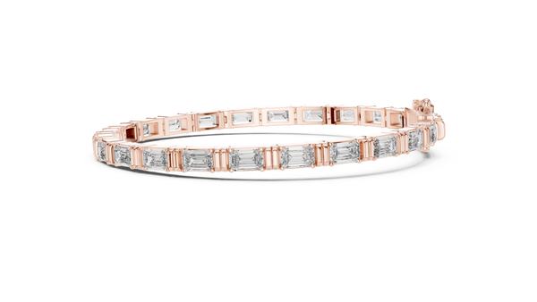 Elara Emerald Cut Diamond Tennis Bracelet