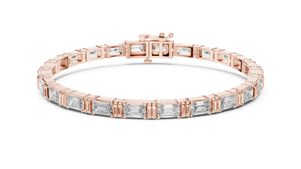 Elara Emerald Cut Diamond Tennis Bracelet