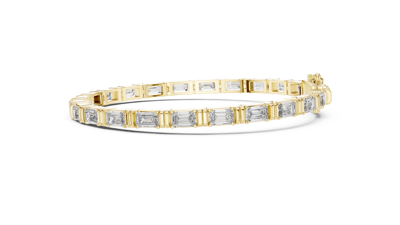 Elara Emerald Cut Diamond Tennis Bracelet detail