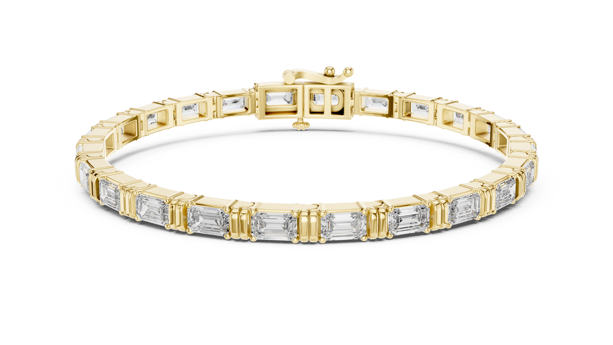 Elara Emerald Cut Diamond Tennis Bracelet