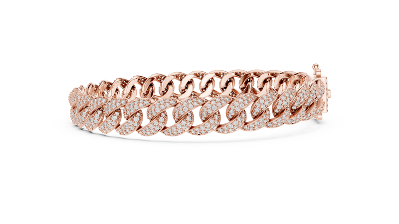Aurelia Pavé Cuban Link Diamond Bracelet detail