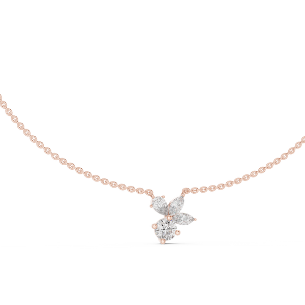 Elara Mixed-Cut Diamond Cluster Necklace