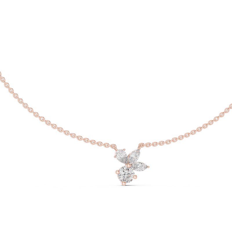 Elara Mixed-Cut Diamond Cluster Necklace detail