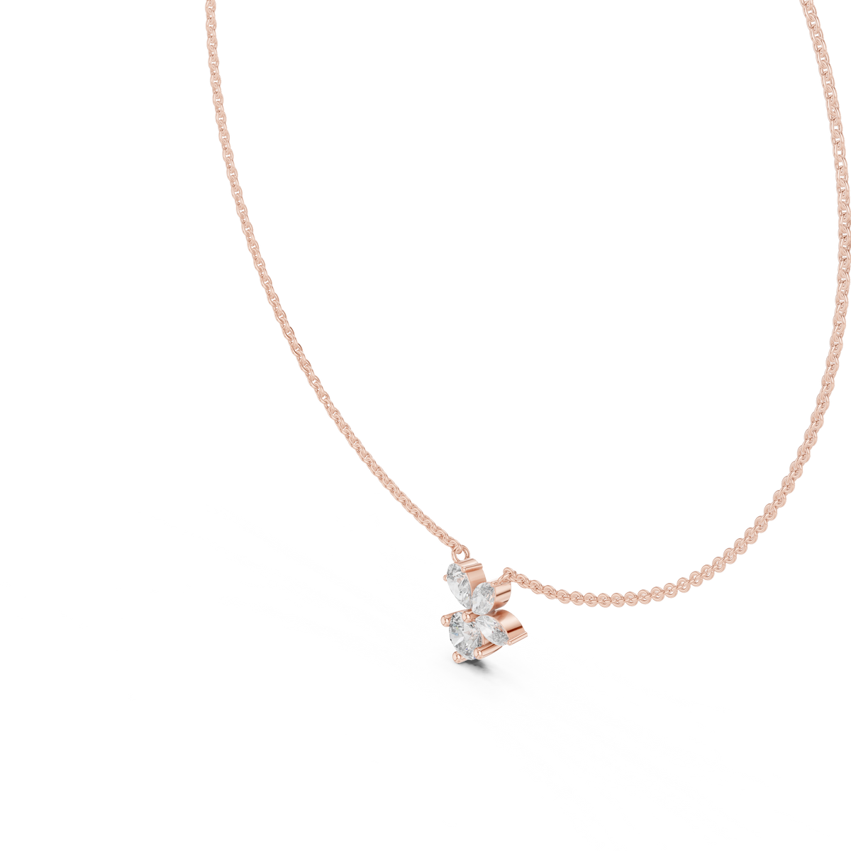 Elara Mixed-Cut Diamond Cluster Necklace