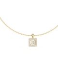 Seren Princess-Cut Diamond Halo Necklace