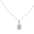 Elara Emerald Cut Diamond Halo Pendant