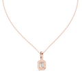 Elara Emerald Cut Diamond Halo Pendant